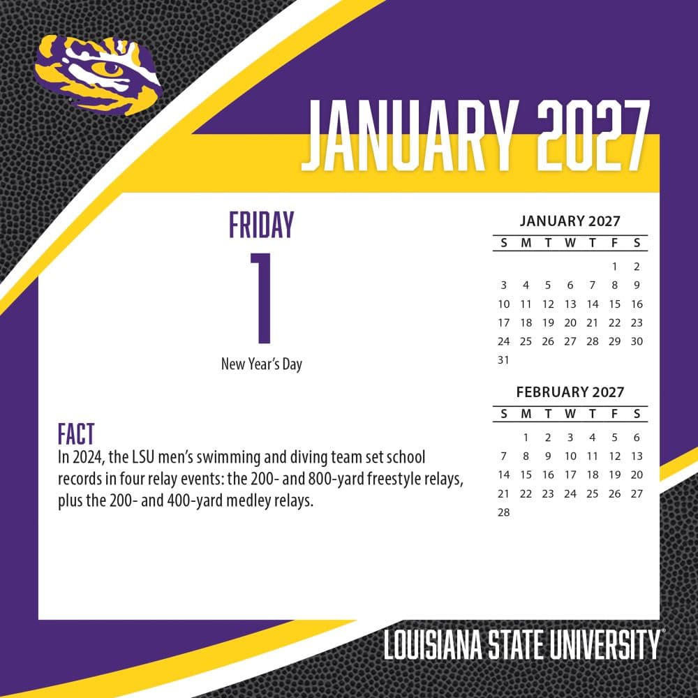 LSU Tigers 2027 Desk Calendar Second Alternate Image