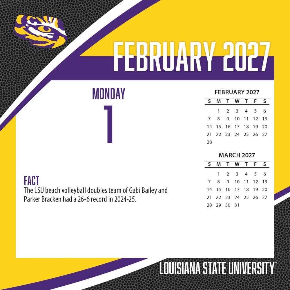 LSU Tigers 2027 Desk Calendar Third Alternate Image