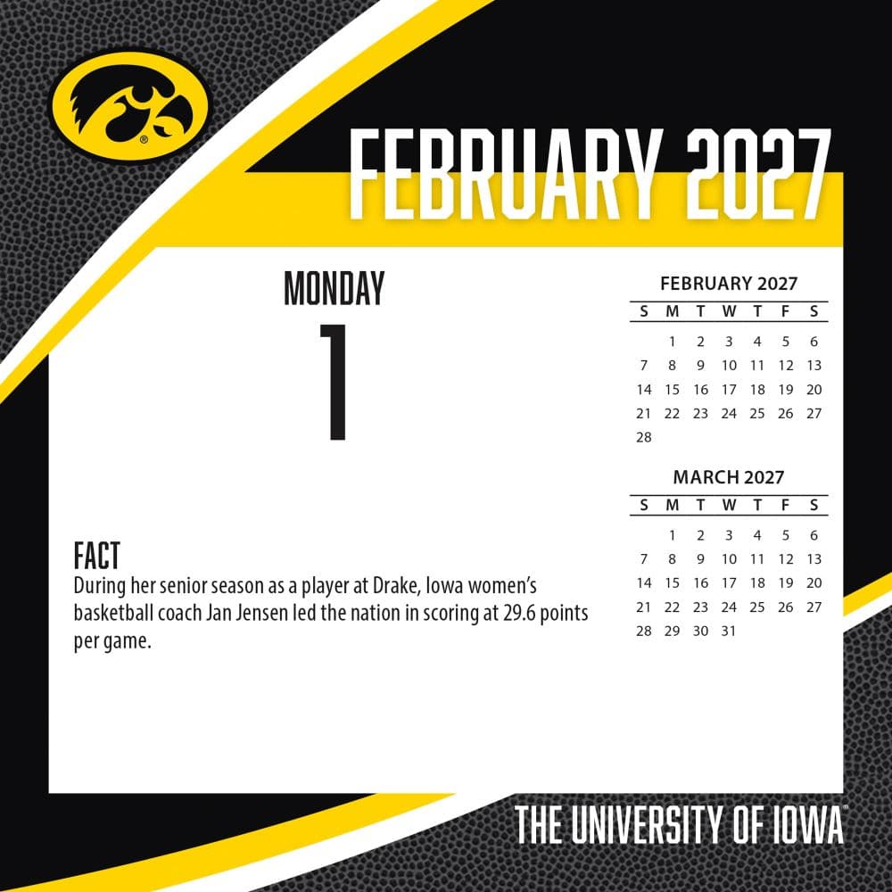 Iowa Hawkeyes 2027 Desk Calendar Third Alternate Image