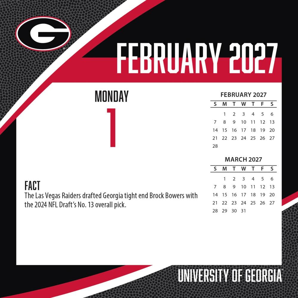 Georgia Bulldogs 2027 Desk Calendar Third Alternate Image