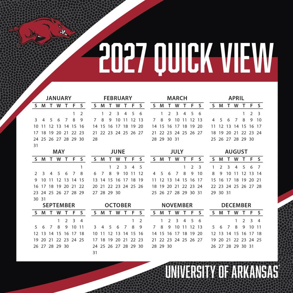 Arkansas Razorbacks 2027 Desk Calendar Fourth Alternate Image