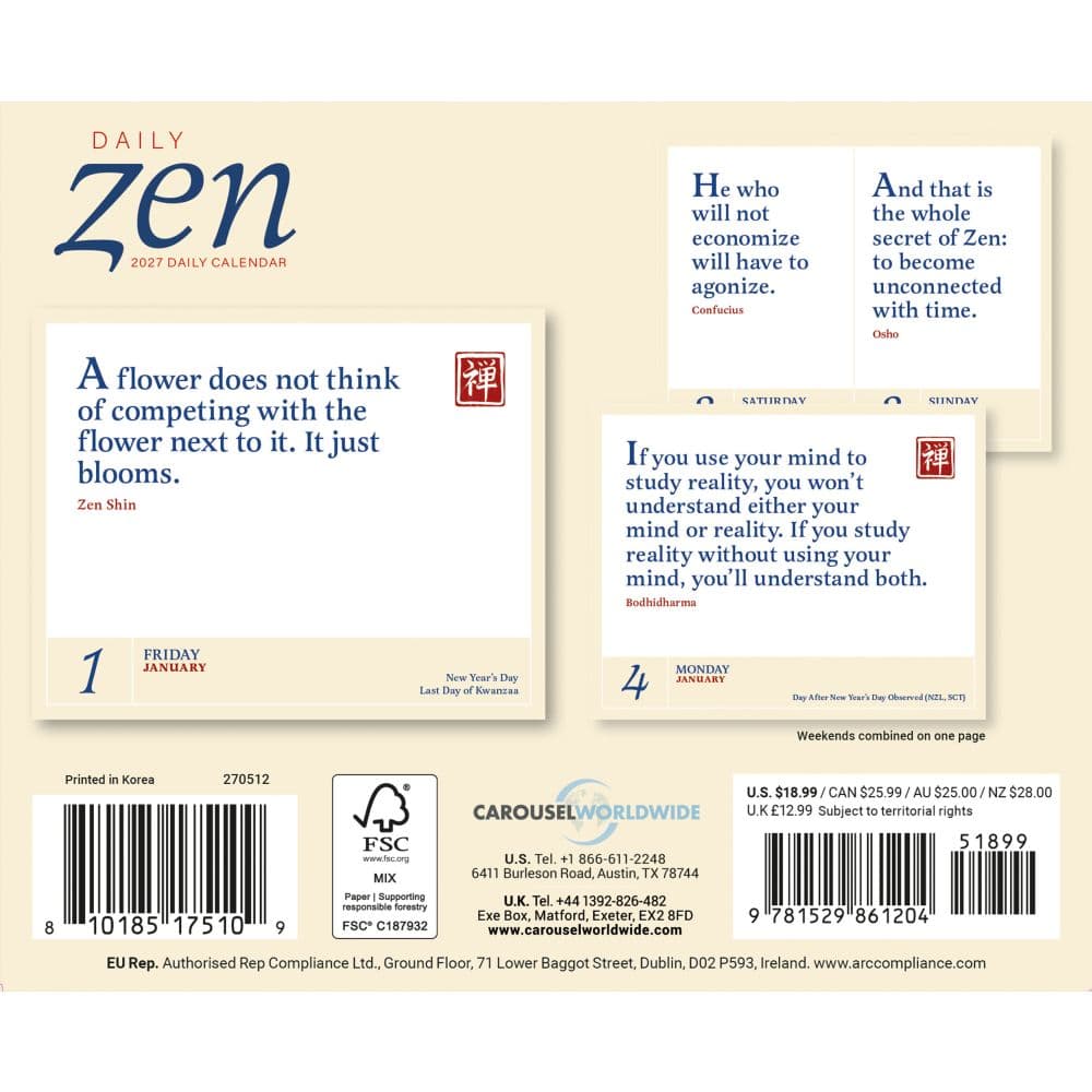 Daily Zen 2027 Desk Calendar First Alternate Image