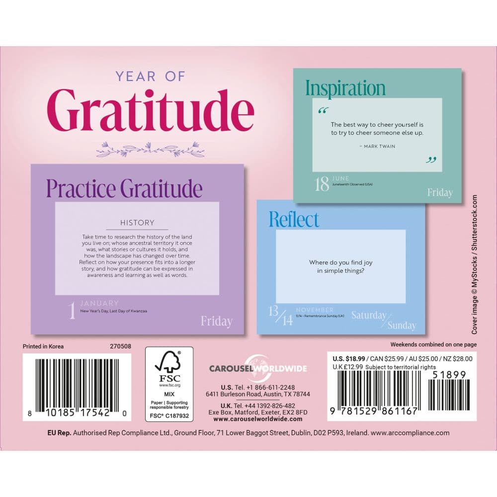 Gratitude 2027 Desk Calendar First Alternate Image