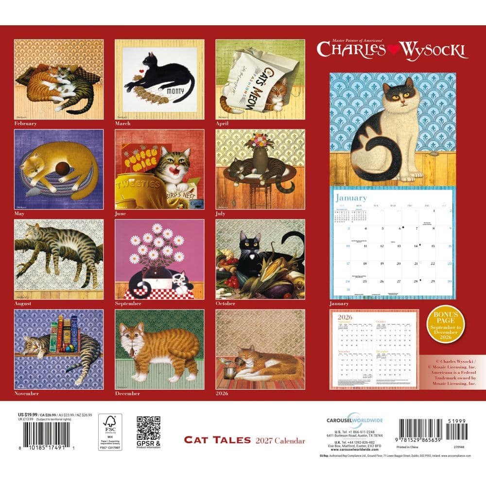 Charles Wysocki Cat Tales 2027 Wall Calendar First Alternate Image