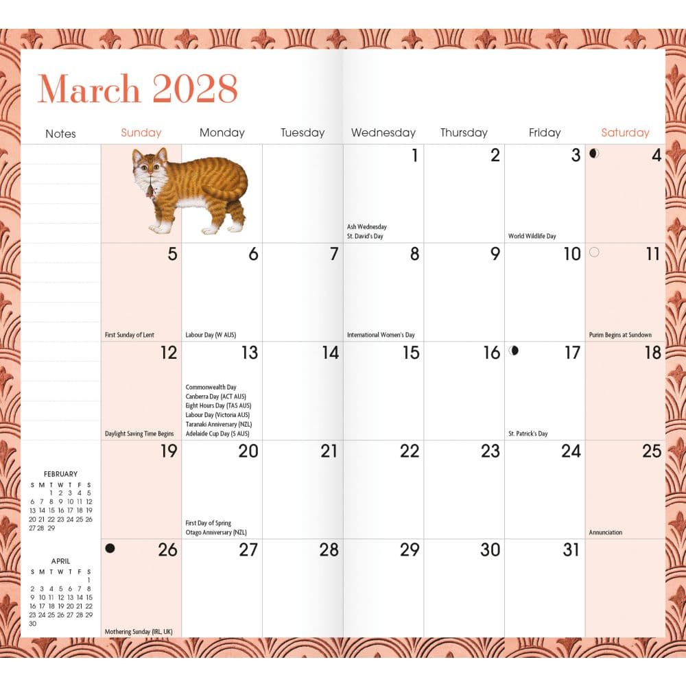 Charles Wysocki Cat Tales 2027 2 Year Pocket Planner Third Alternate Image