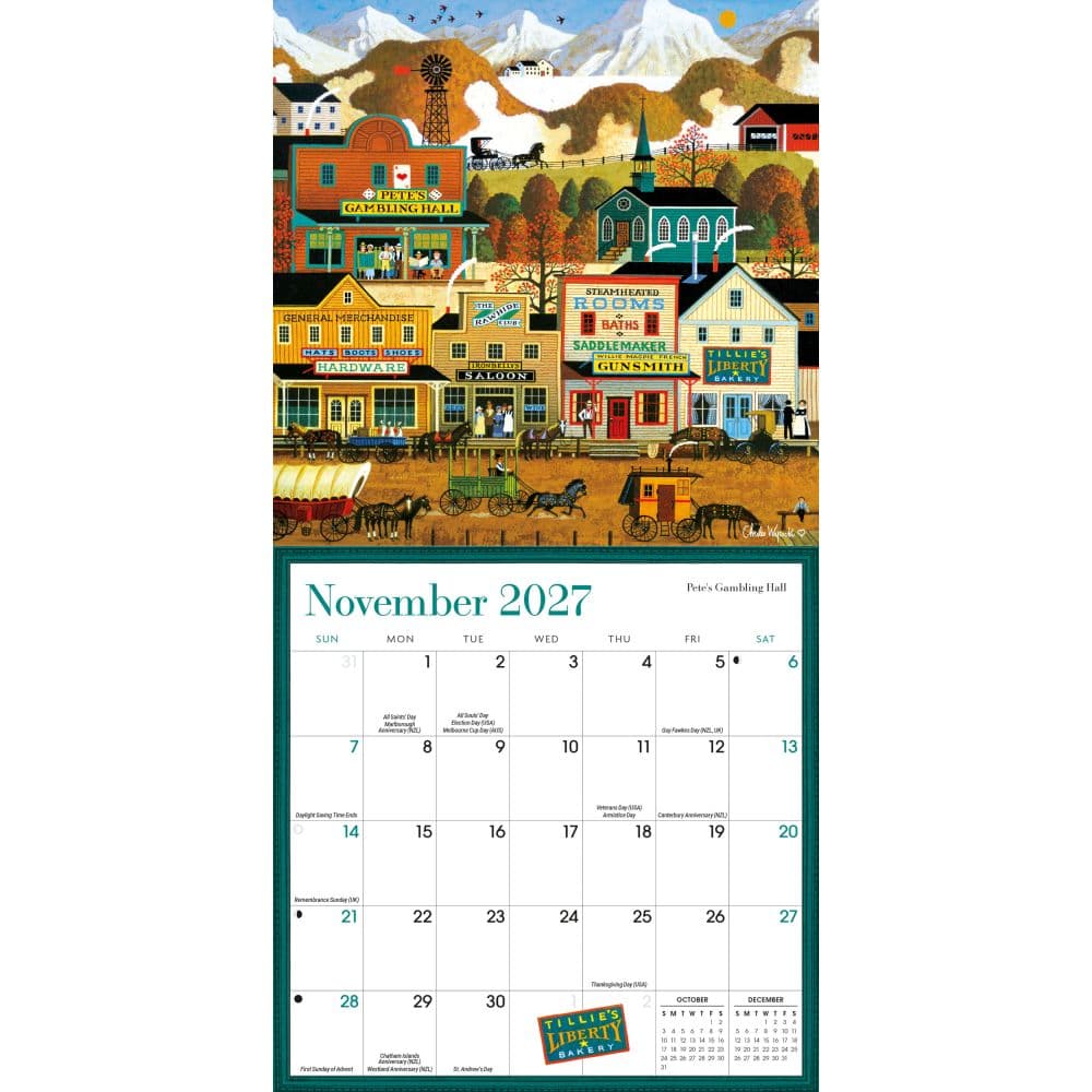 Charles Wysocki Americana 2027 Mini Wall Calendar Fourth Alternate Image