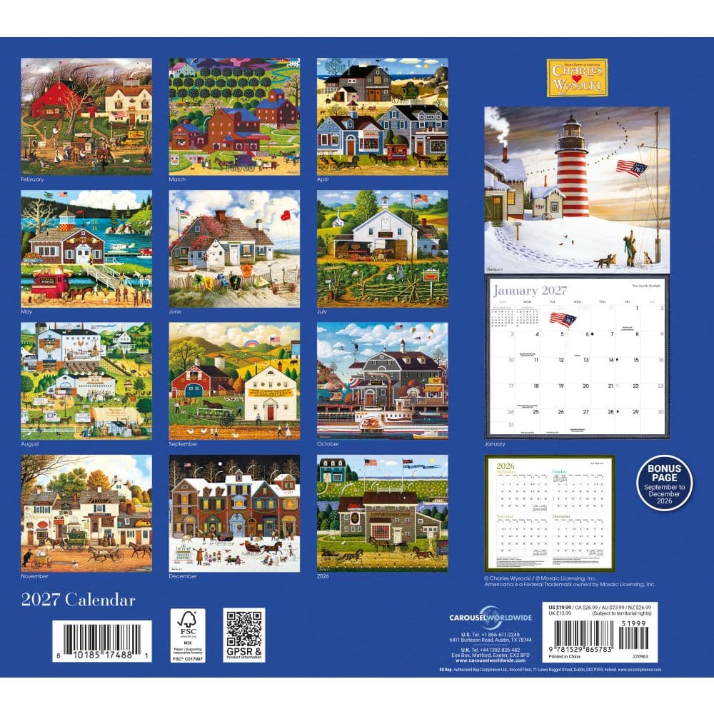 Charles Wysocki Americana 2027 Deluxe Wall Calendar First Alternate Image