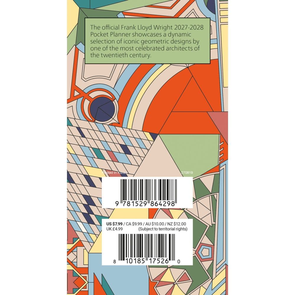Frank Lloyd Wright 2027 2 Year Pocket Planner First Alternate Image