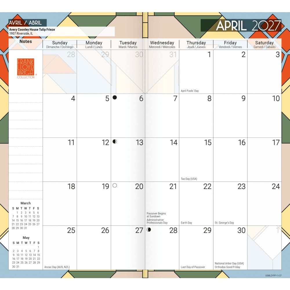 Frank Lloyd Wright 2027 2 Year Pocket Planner Second Alternate Image