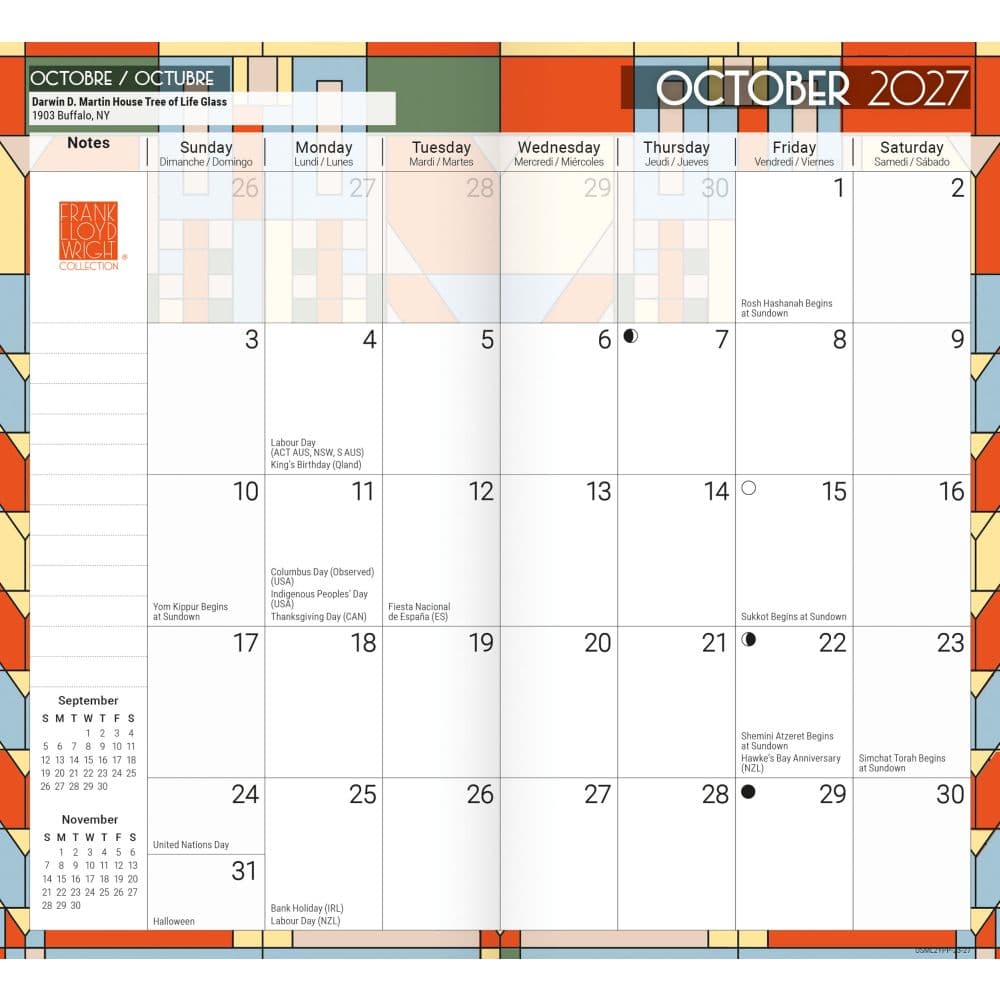 Frank Lloyd Wright 2027 2 Year Pocket Planner Third Alternate Image