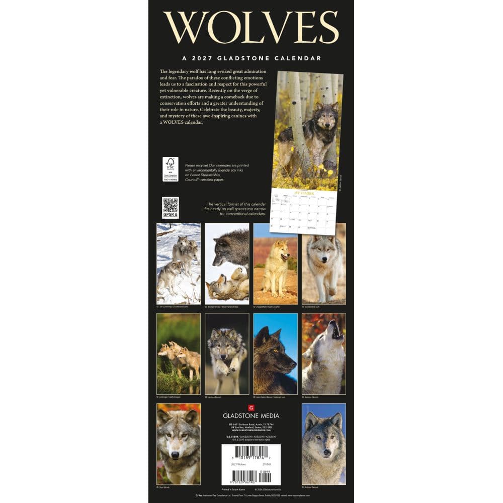 Wolves 2027 Vertical Wall Calendar First Alternate Image