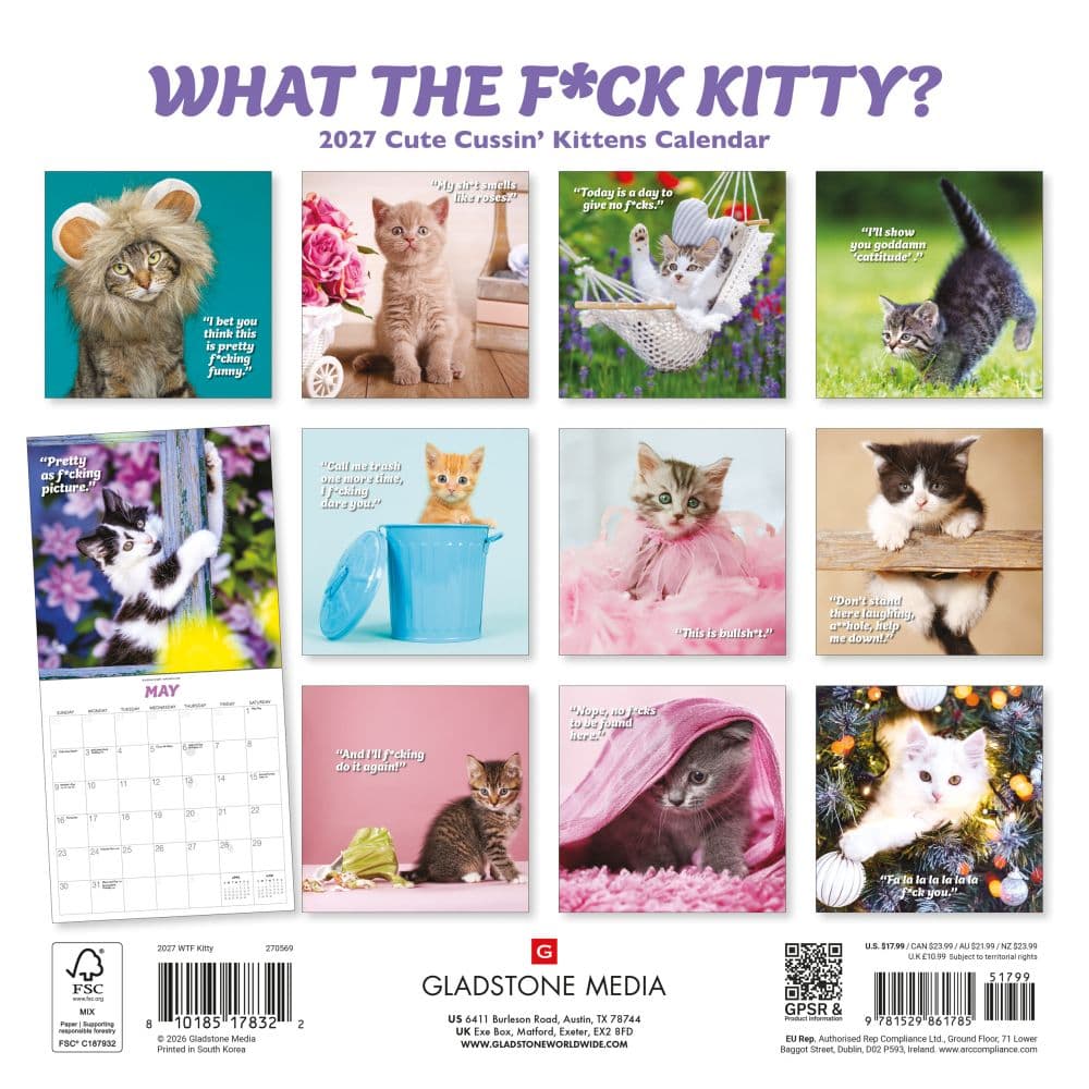 What the Fck Kitty 2027 Wall Calendar First Alternate Image