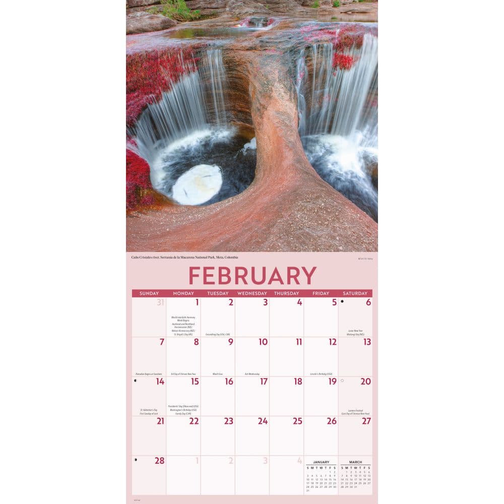 Waterfalls 2027 Wall Calendar Second Alternate Image