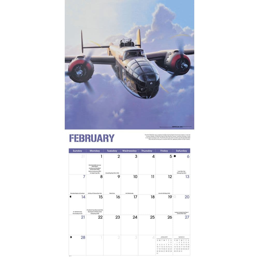 WWII Warplanes 2027 Wall Calendar Second Alternate Image