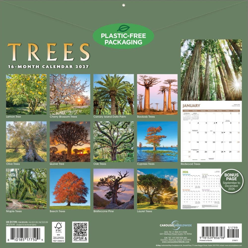 Trees 2027 Wall Calendar First Alternate Image