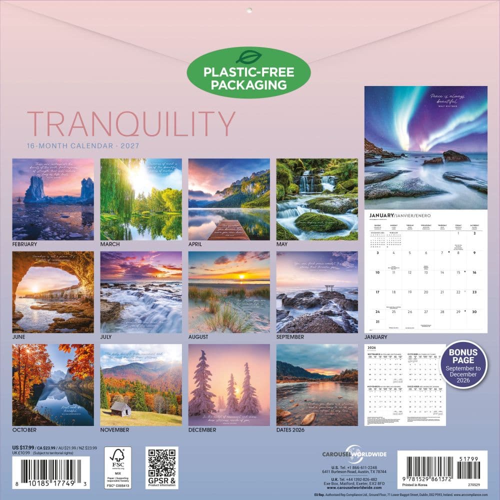 Tranquillity 2027 Wall Calendar First Alternate Image