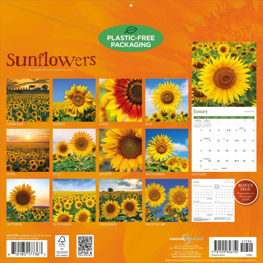 Sunflowers 2027 Wall Calendar First Alternate Image