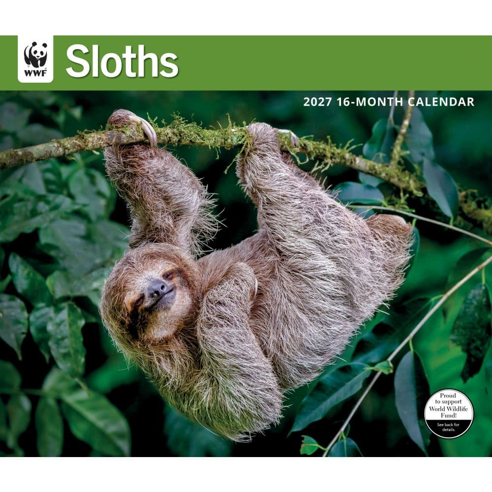 WWF Sloths 2027 Wall Calendar Main Product Image