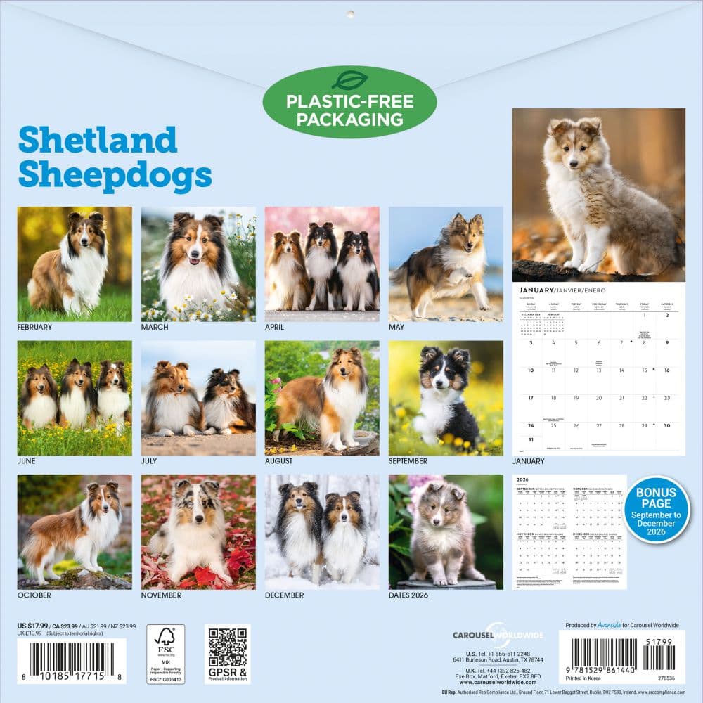Shetland Sheepdogs 2027 Wall Calendar First Alternate Image