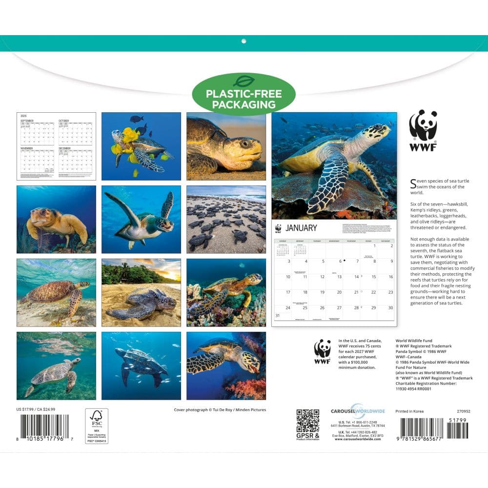 WWF Sea Turtles 2027 Wall Calendar First Alternate Image