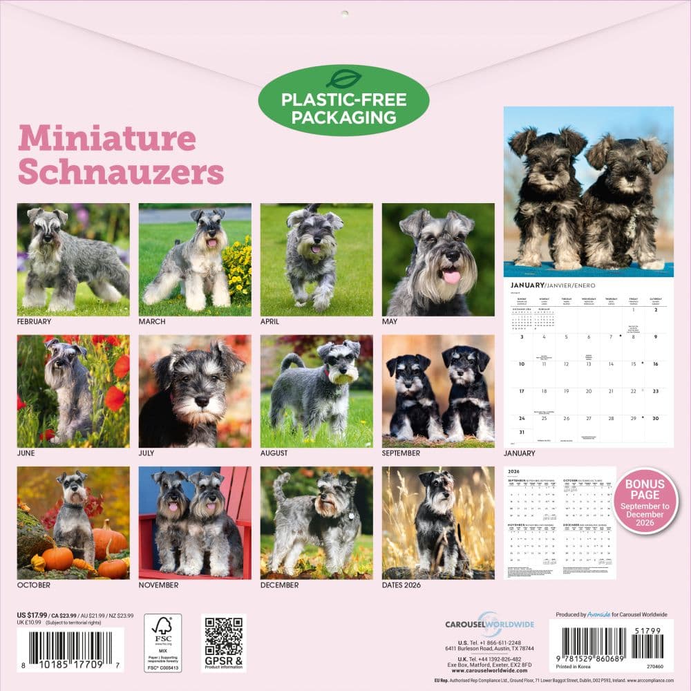Miniature Schnauzers 2027 Wall Calendar First Alternate Image