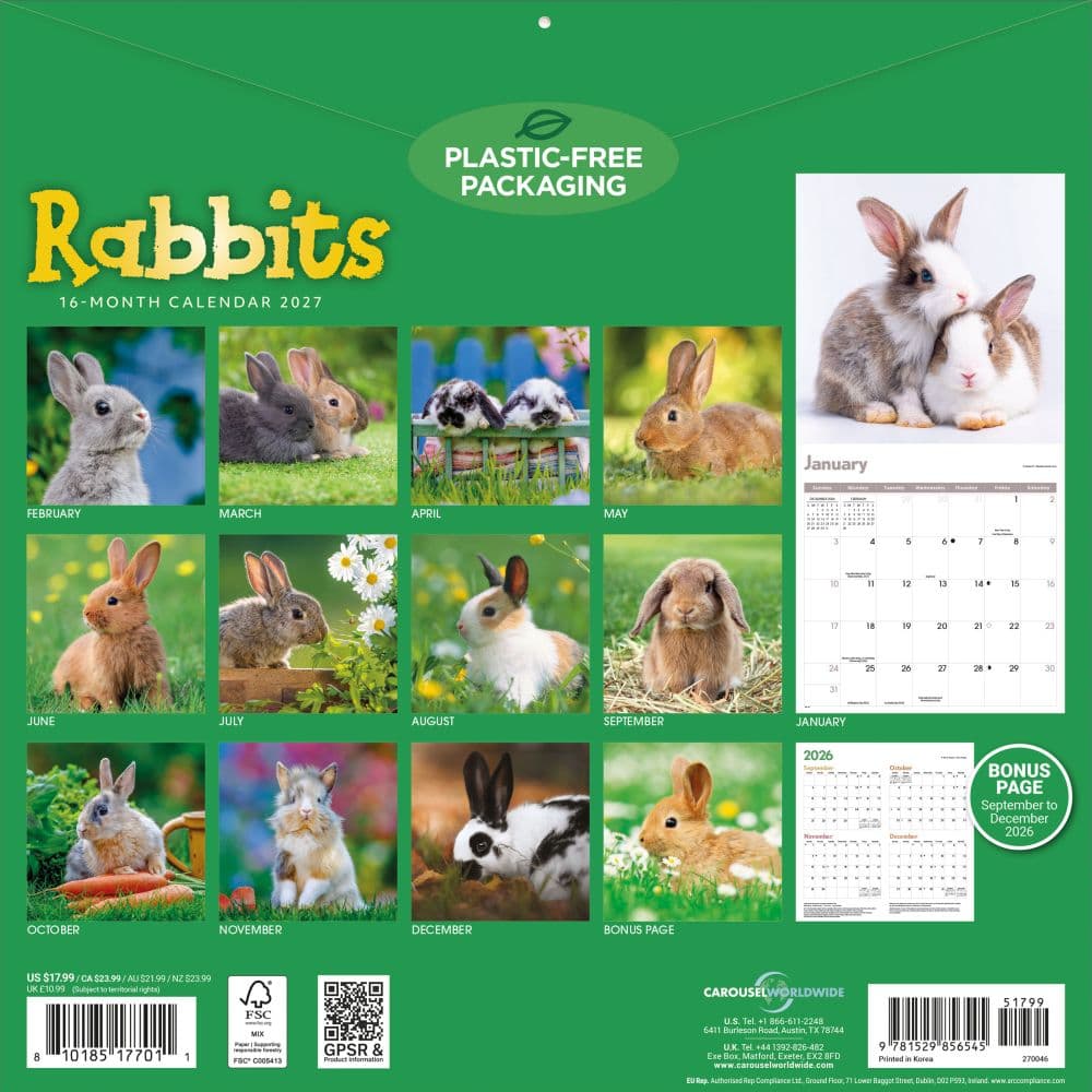 Rabbits 2027 Wall Calendar First Alternate Image