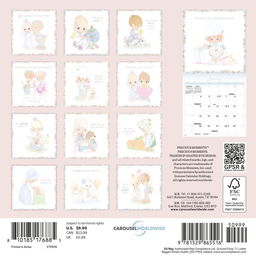 Precious Moments 2027 Mini Wall Calendar First Alternate Image
