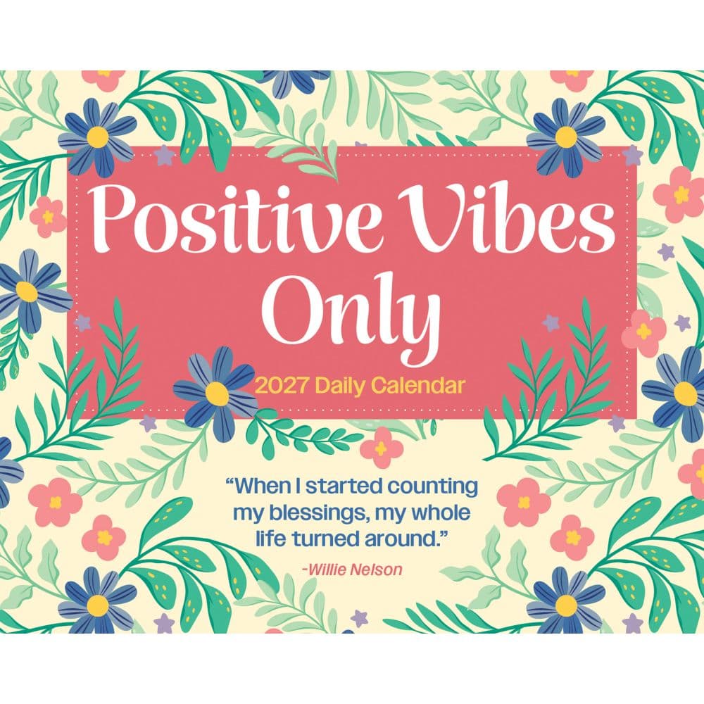 Positivity Vibes Only 2027 Desk Calendar Main Product Image