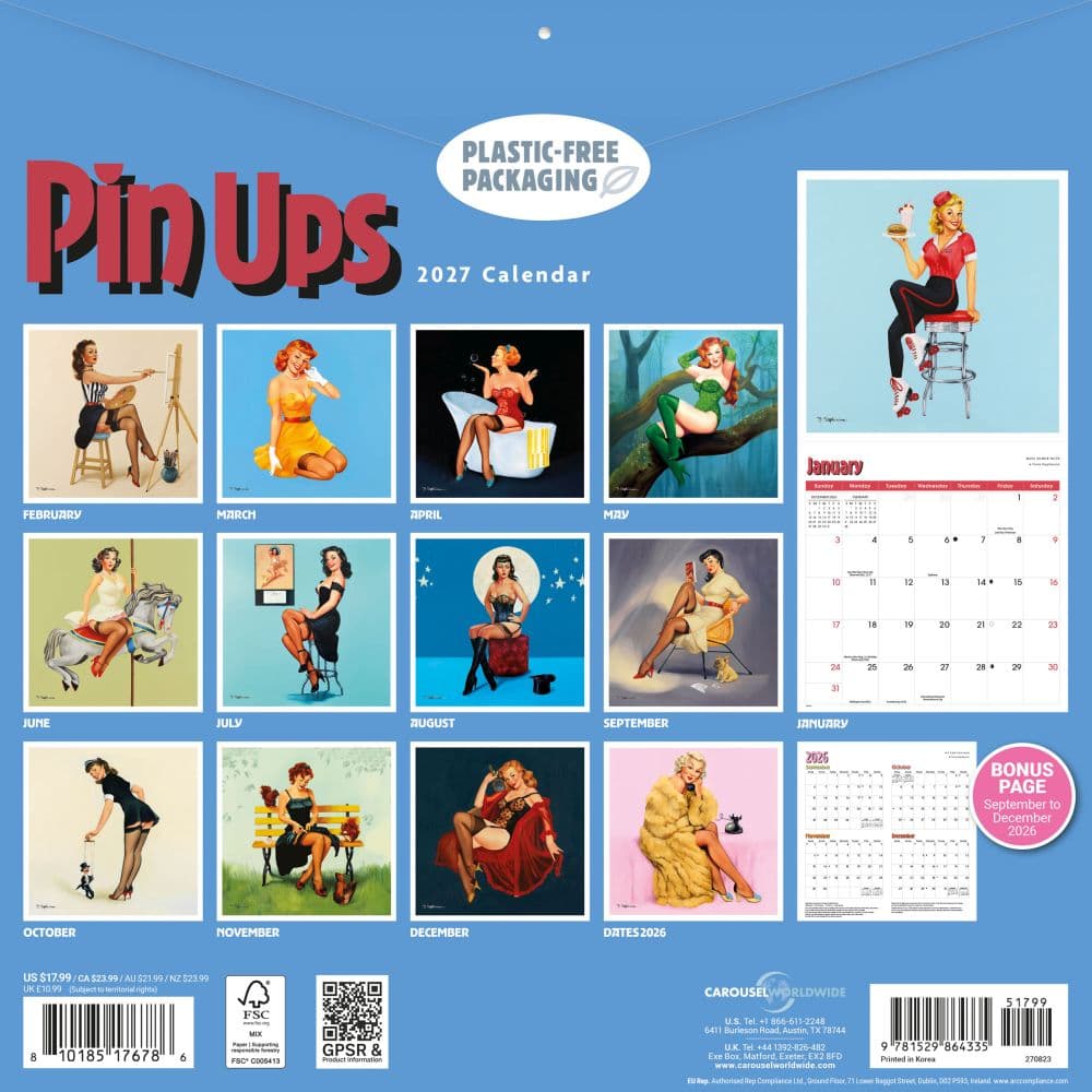 Pin Ups 2027 Wall Calendar First Alternate Image