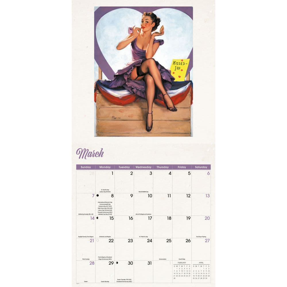 Pin-up girls Elvgren 2027 Wall Calendar Second Alternate Image