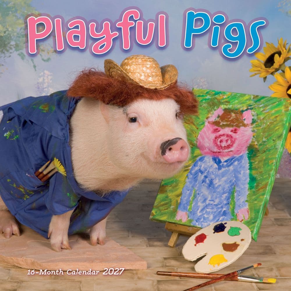 Pigs Playful 2027 Mini Wall Calendar Main Product Image