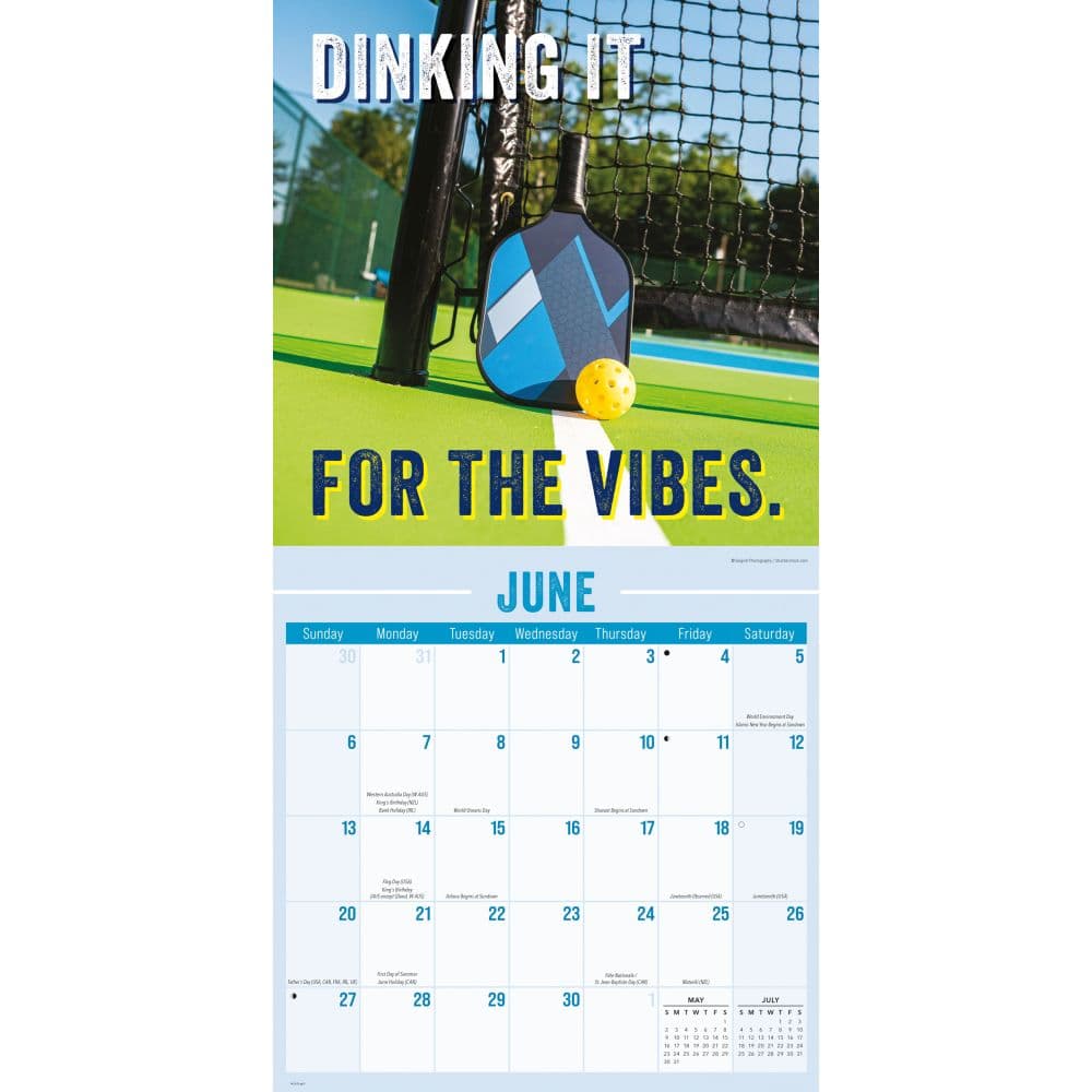 Pickleball 2027 Wall Calendar Third Alternate Image