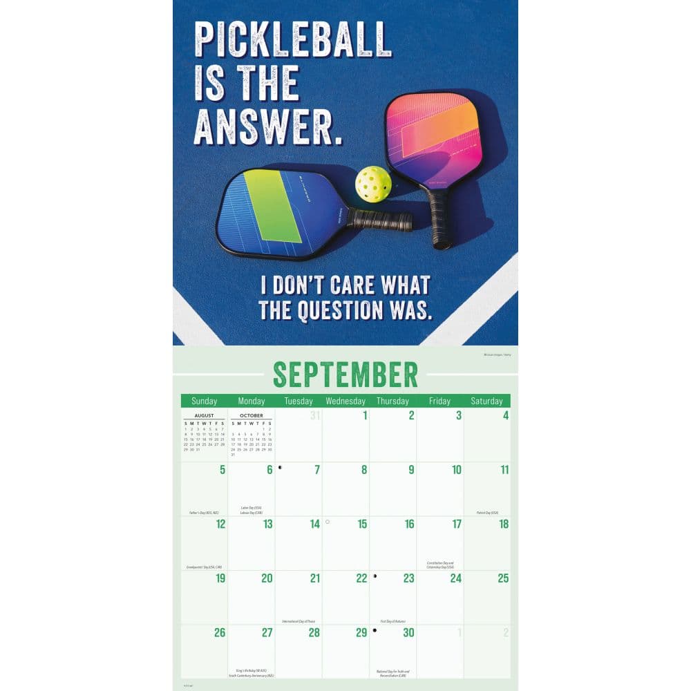 Pickleball 2027 Wall Calendar Fourth Alternate Image