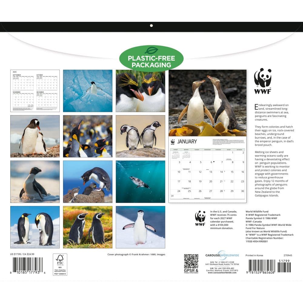 WWF Penguins 2027 Wall Calendar First Alternate Image