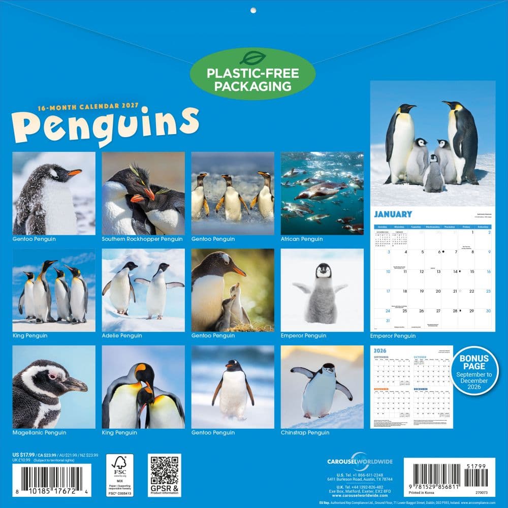 Penguins 2027 Wall Calendar First Alternate Image