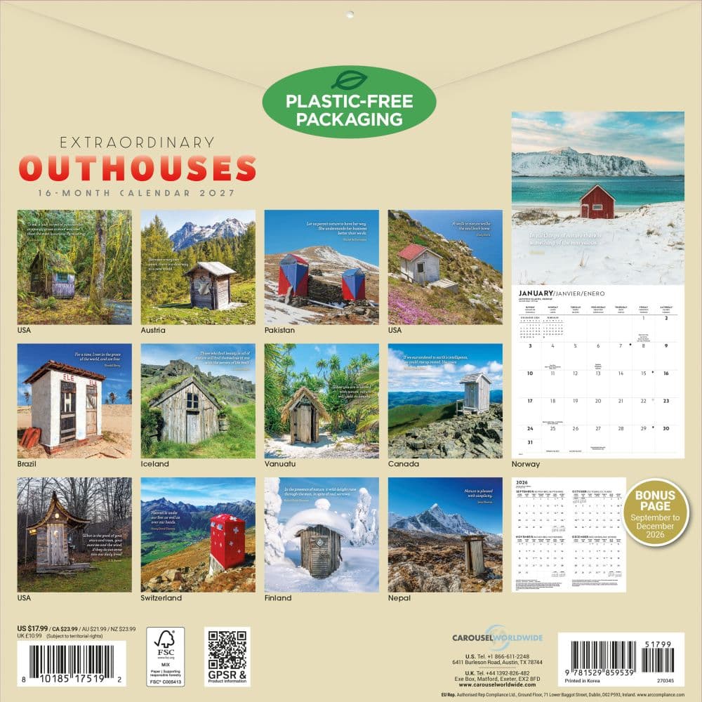 Extraordinary Outhouses 2027 Wall Calendar First Alternate Image