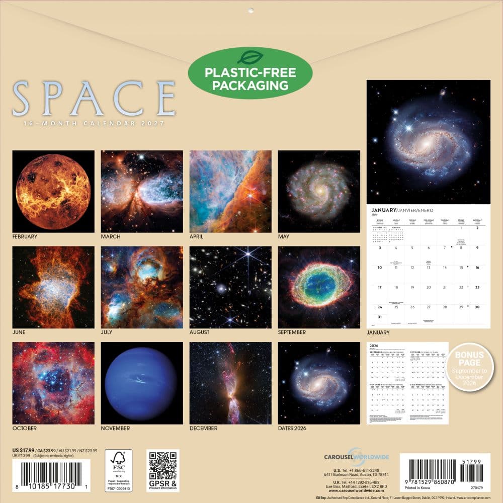 SpaceWall 2027 Wall Calendar First Alternate Image