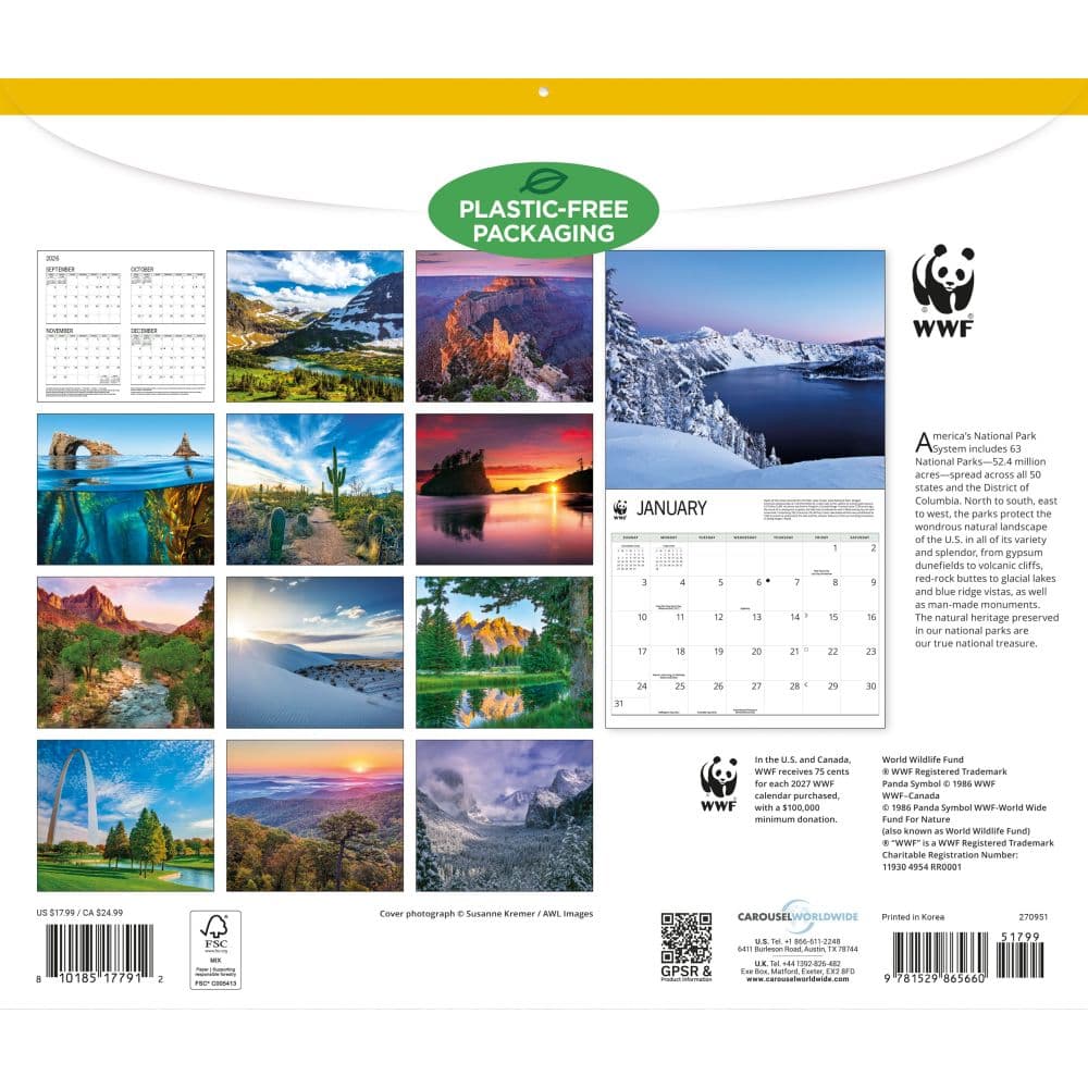 WWF National Parks 2027 Wall Calendar First Alternate Image
