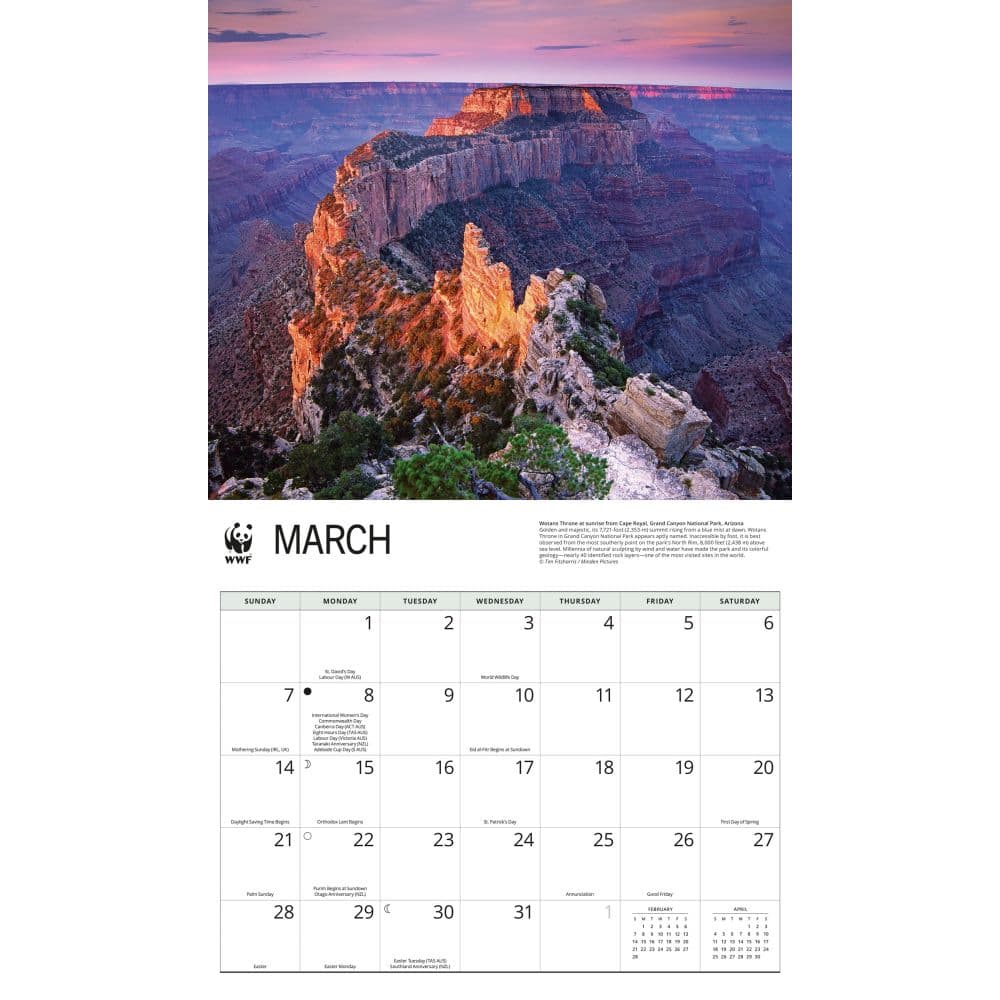WWF National Parks 2027 Wall Calendar Second Alternate Image