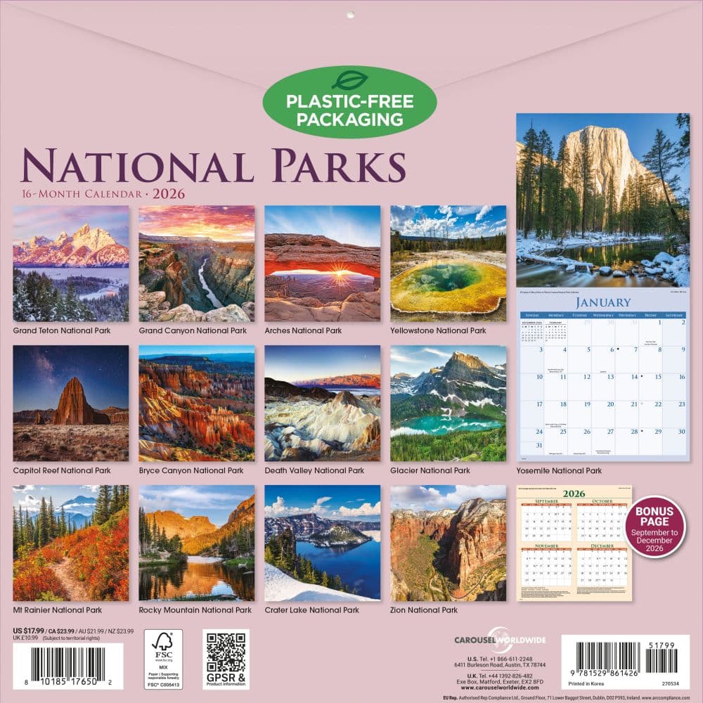 National Parks 2027 Wall Calendar First Alternate Image