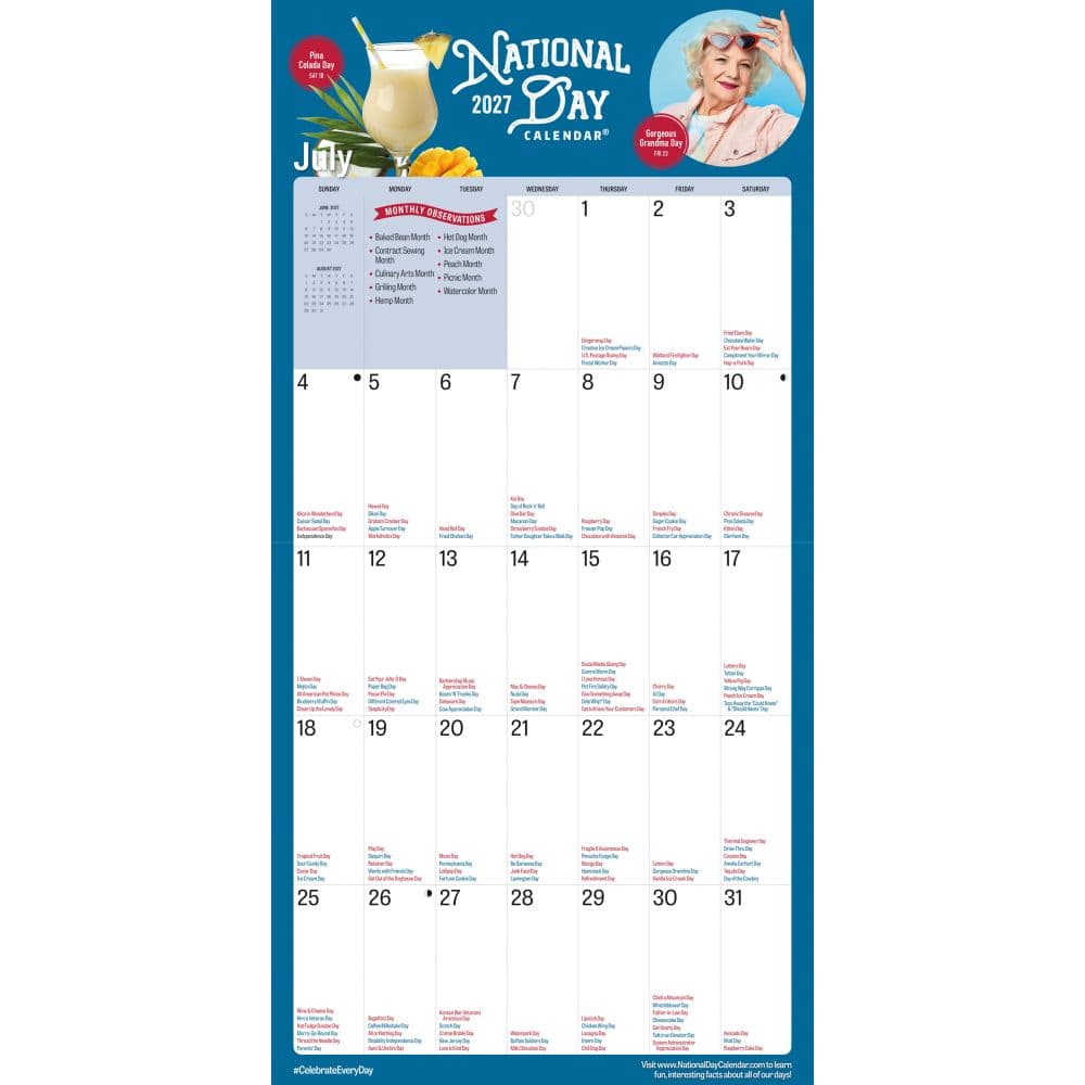 National Day Calendar July 2027 3 National Day 2027 Wall Calendar