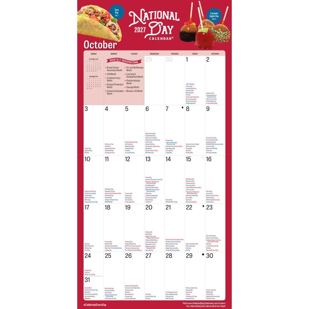 National Day 2027 Wall Calendar Fourth Alternate Image