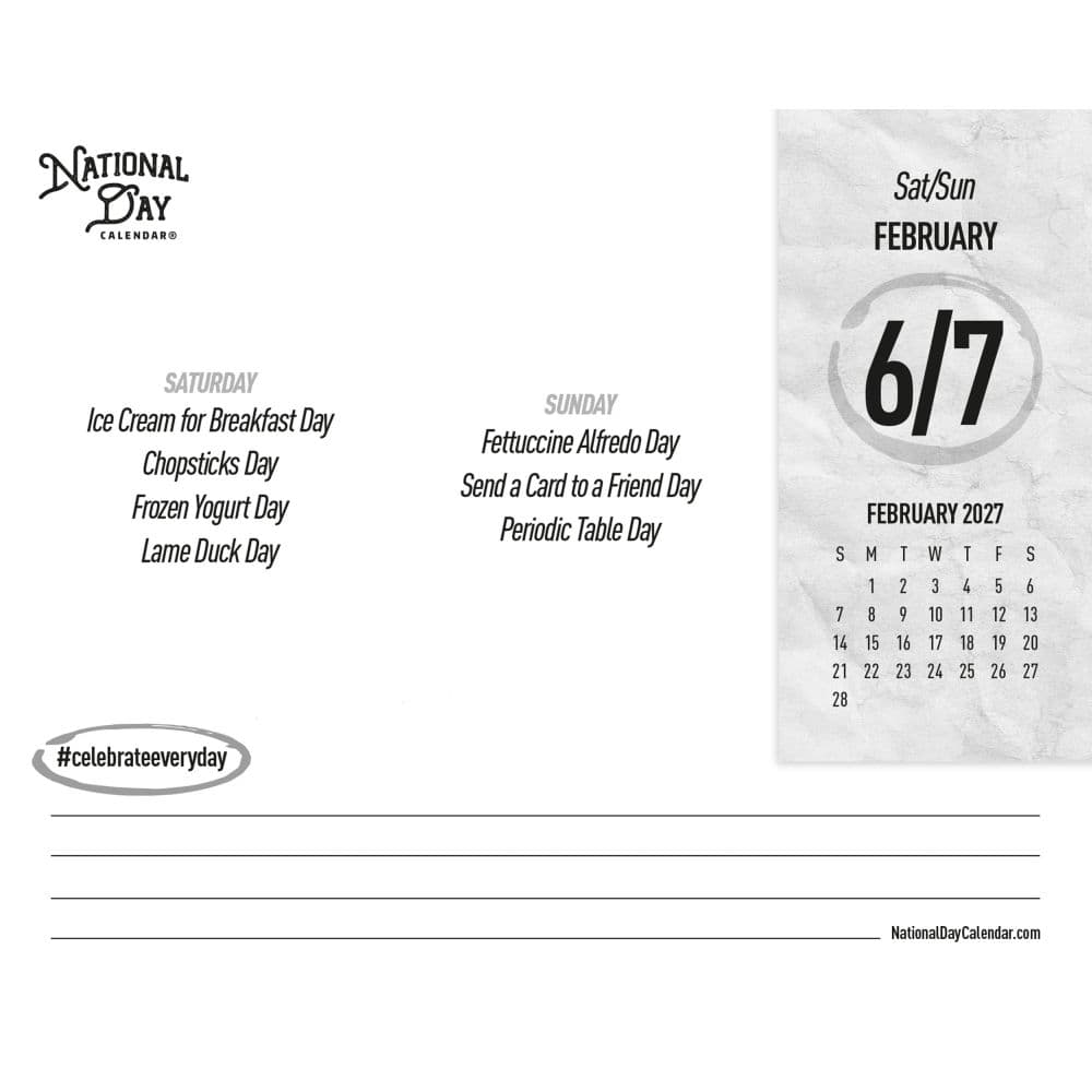 National Day 2027 Desk Calendar