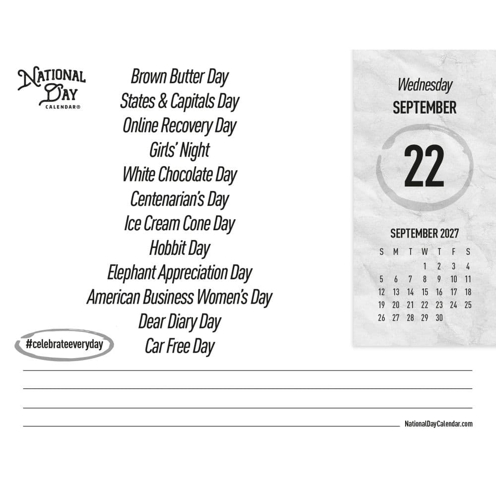 National Day 2027 Desk Calendar - Calendars.com