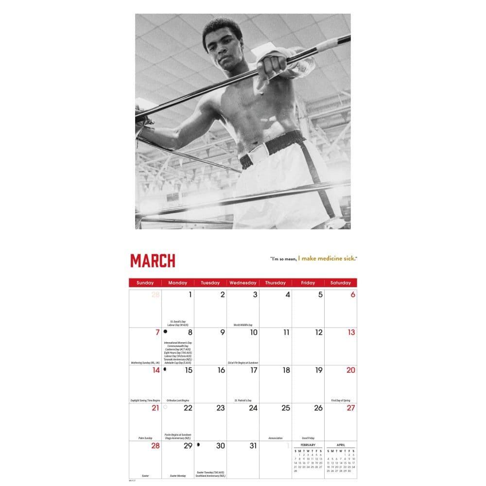 Muhammad Ali 2027 Mini Wall Calendar Second Alternate Image