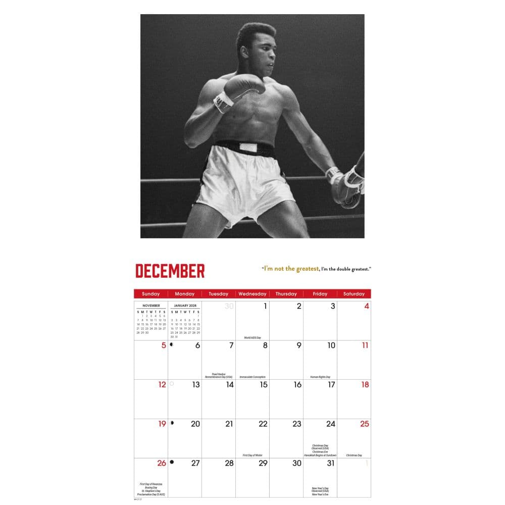 Muhammad Ali 2027 Mini Wall Calendar Fourth Alternate Image