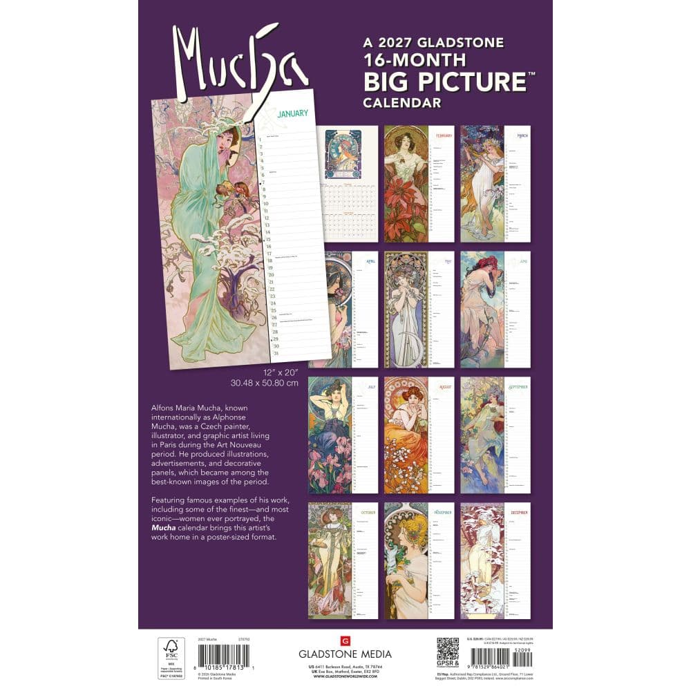Mucha 2027 Vertical Wall Calendar First Alternate Image