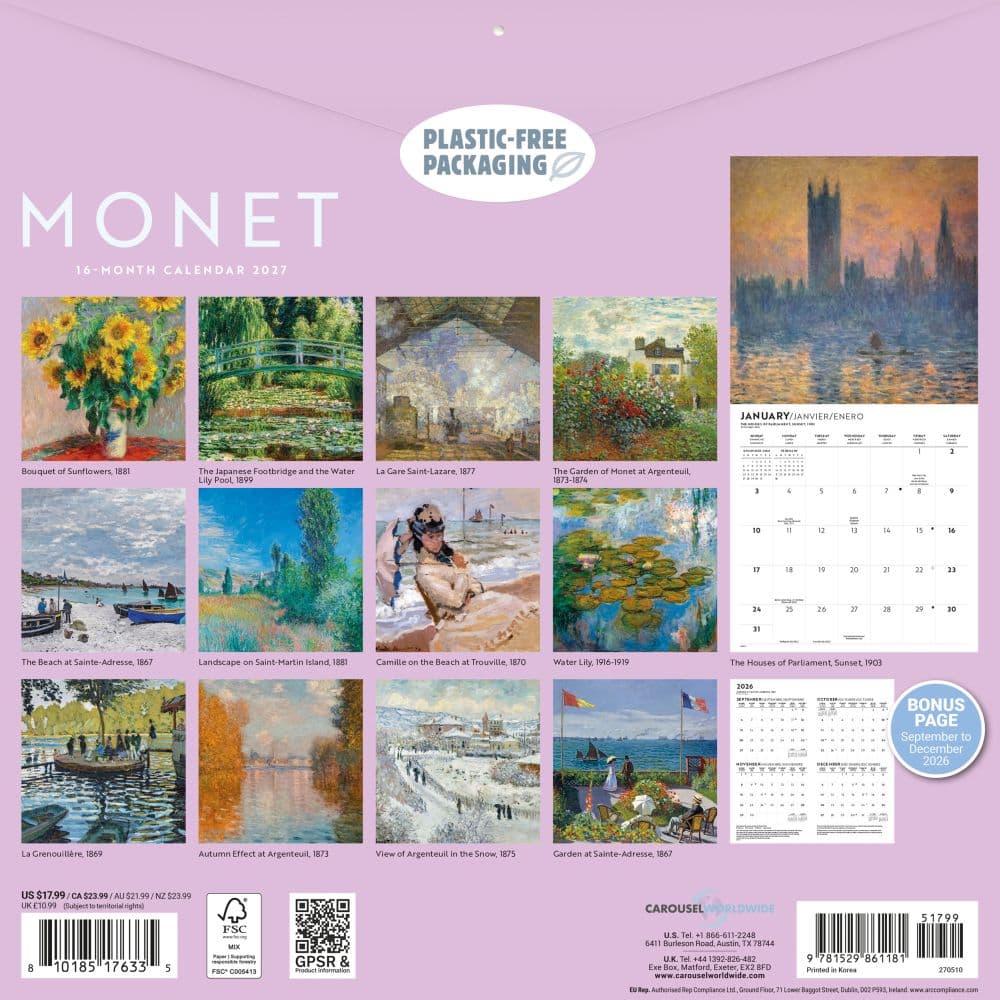 Monet 2027 Wall Calendar First Alternate Image