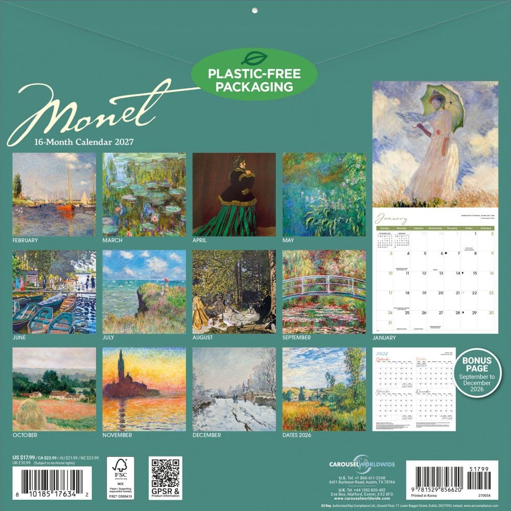 Monet 2027 Wall Calendar First Alternate Image