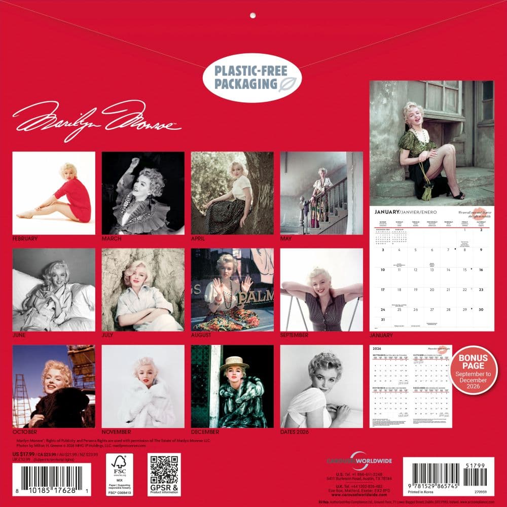 Marilyn Monroe 2027 Wall Calendar First Alternate Image